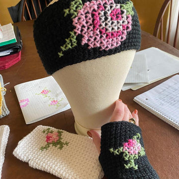 Cross Stitch Headband & Mitts