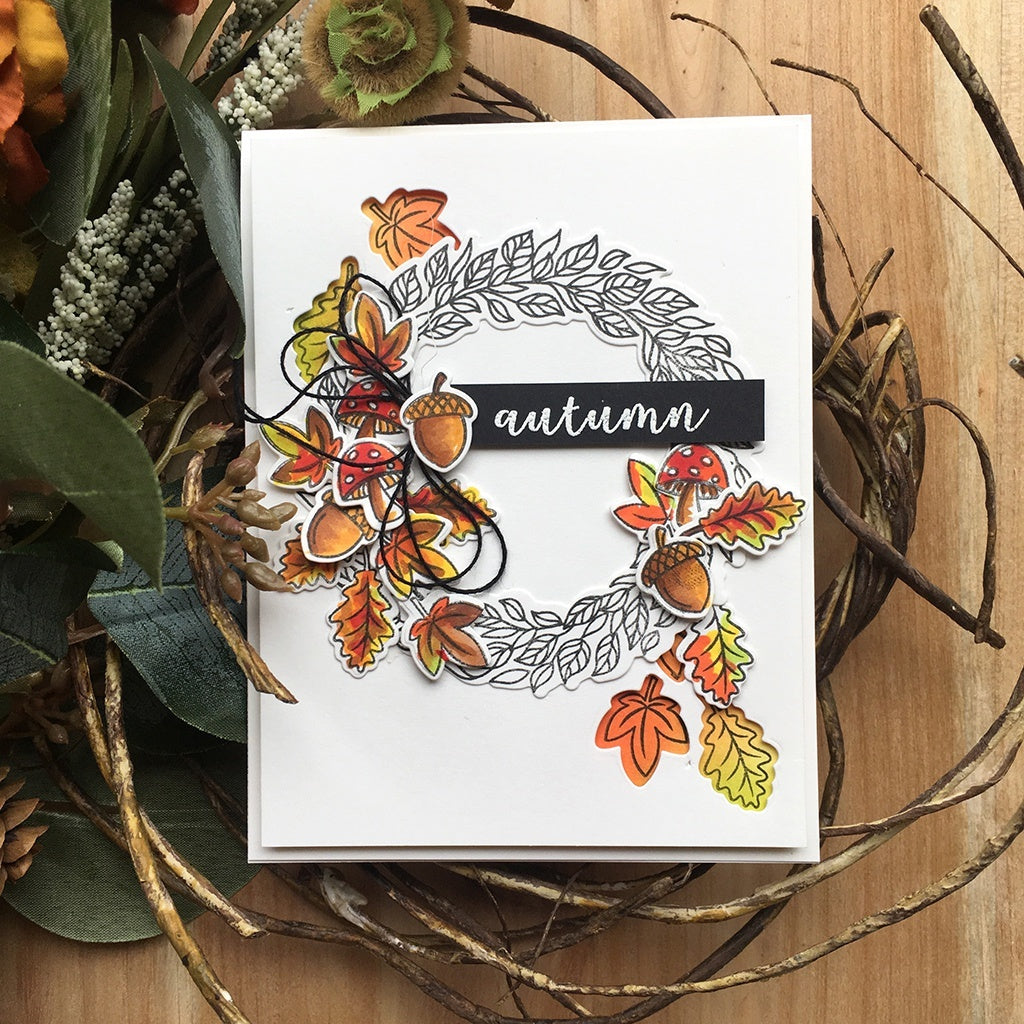 Hero Arts Clear Stamps 4"X6" - Autumn Wreath