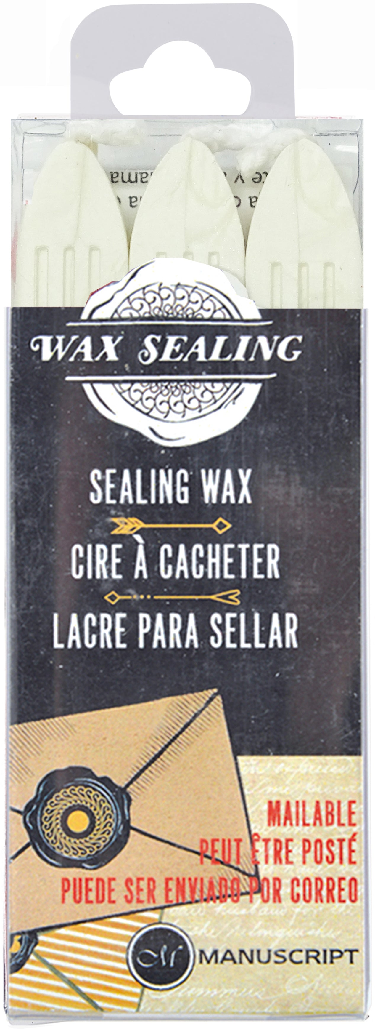 Manuscript Pen Manuscript Traditional Sealing Wax Sticks W/Wick 3/Pkg - Pearl
