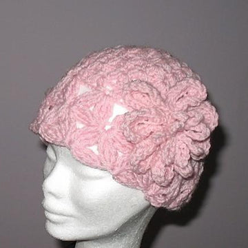 Pink Vintage Look Flower Hat