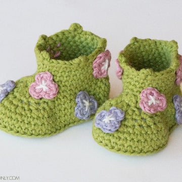 Field Of Flowers Baby Booties