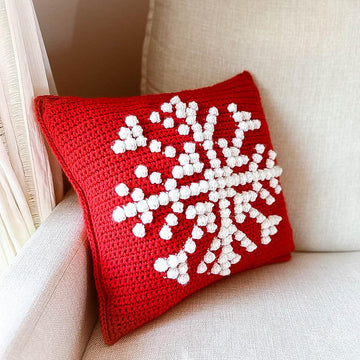 Snowflake Bobble Stitch Pillow
