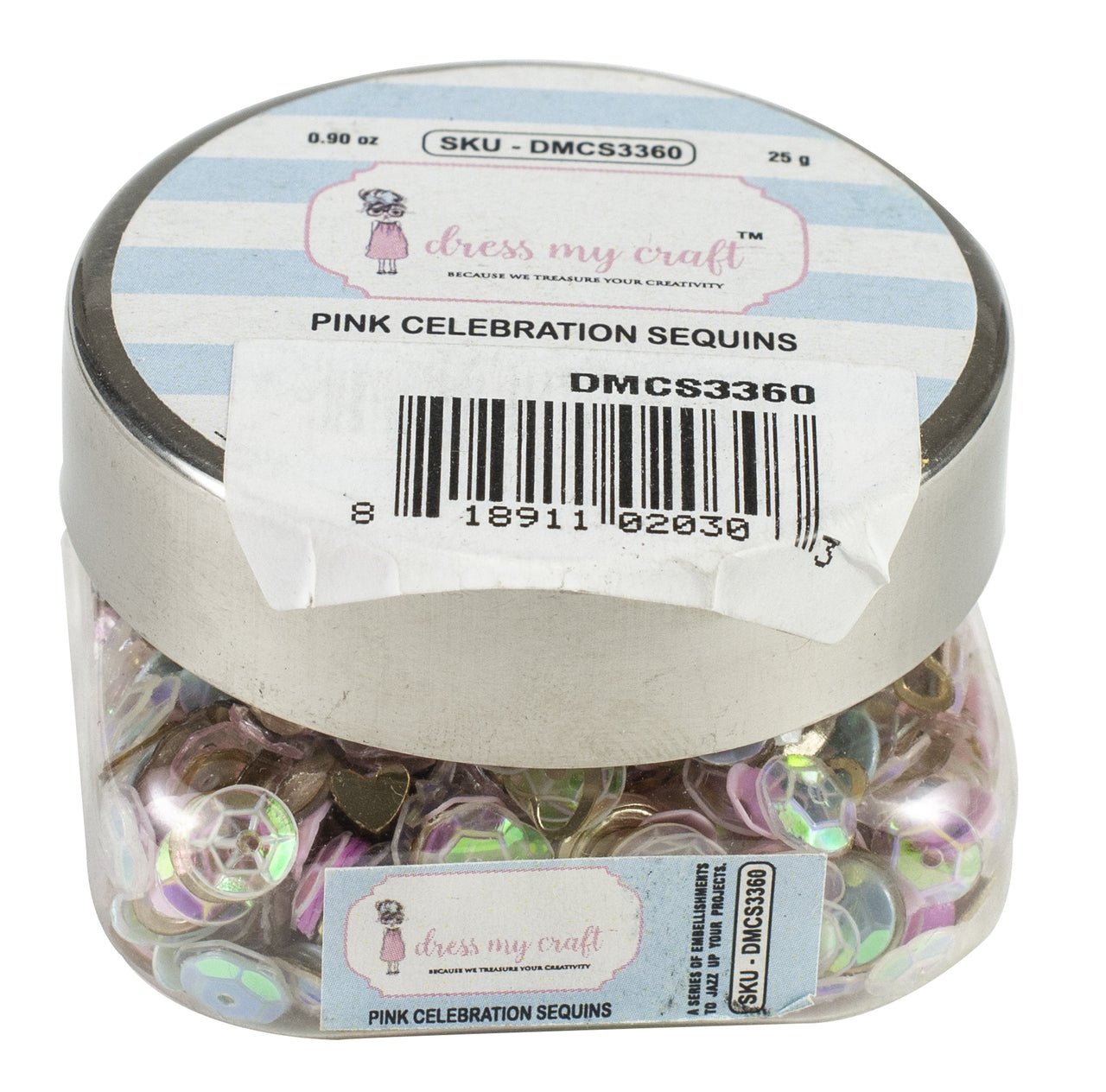 Dress My Crafts Sequins 25gms - Pink Celebration