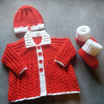 Elizabeth Coat, Hat & Booties 16 inch chest size newborn