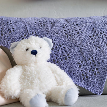 Diamond Filet Motif Crochet Baby Blanket Pattern