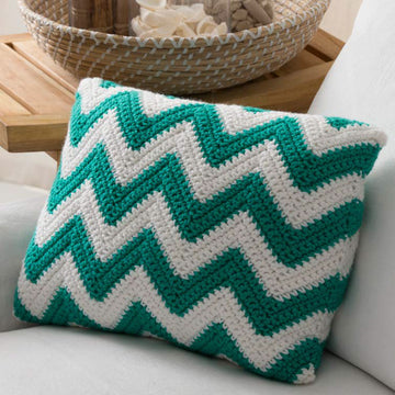 Seaside Pillow in Red Heart With Love Solids - LW4699 - Downloadable PDF