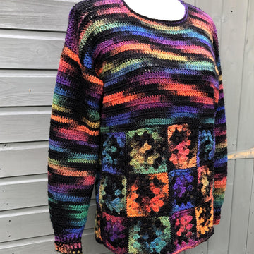 Sweater with Granny Square Border