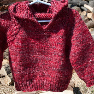 Top Down Hoodie with Cable Trim