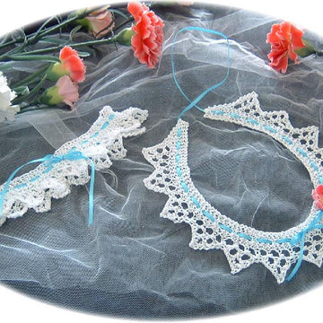 Knitted Wedding Horseshoe and Garter