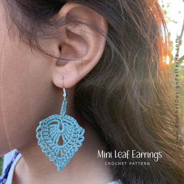 Mini Leaf Earrings Crochet Pattern