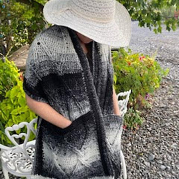 Lazy Cables Pocket Shawl