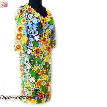 Dress with sunflower Irish lace