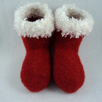 Kids Boot Slipper Felted Knit Pattern