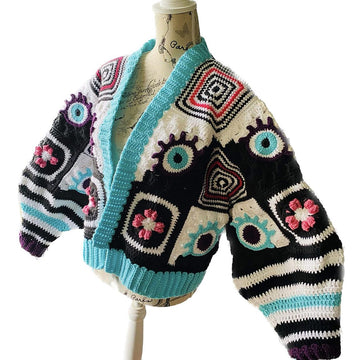 Eye Spy Crop Cardigan [XL - 3XL)