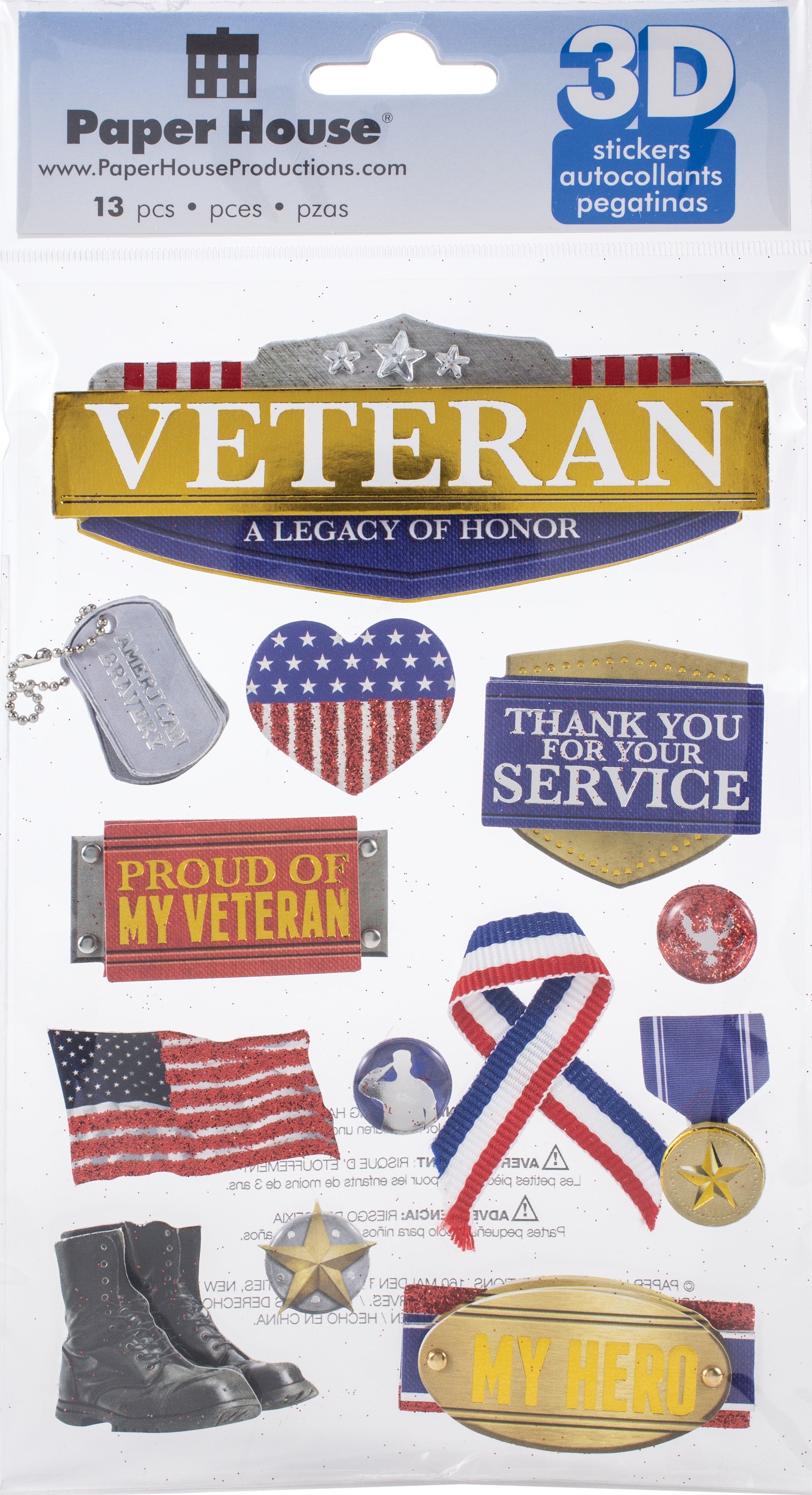 Paper House 3D Stickers - Veteran
