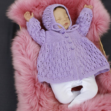 Knitting pattern baby jacket & hat 0-3mths #532