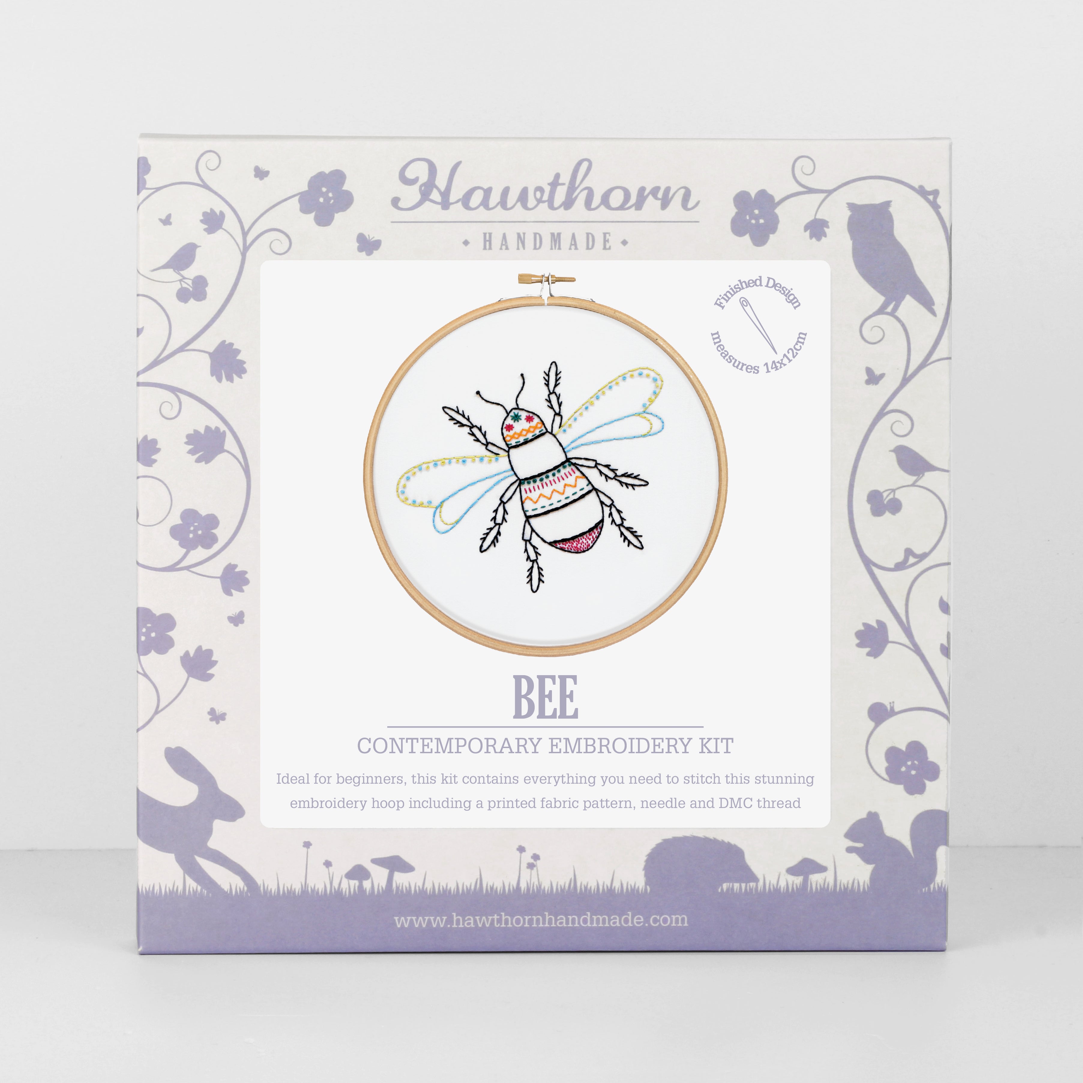 Hawthorn Handmade Bee Contemporary Printed Embroidery Kit