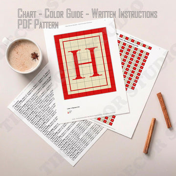 Letter H Alphabet Blanket C2C CROCHET PATTERN