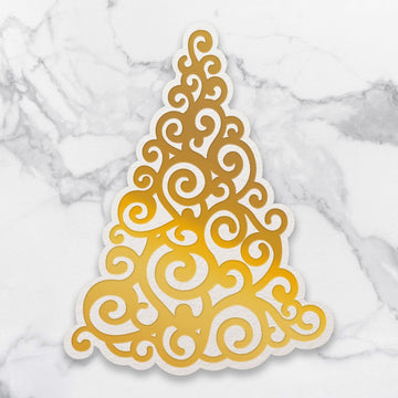 Artdeco Creations Naughty Or Nice Cut, Foil & Emboss Dies - Curling Christmas Tree 2"X2.6"