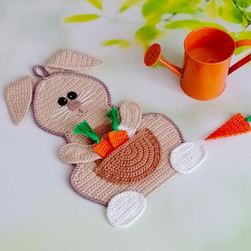 329 Rabbit with muffin basket egg bows