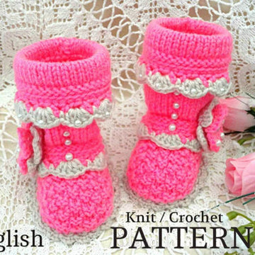 Knitting PATTERN Baby Booties Baby Girl Shoes Infant