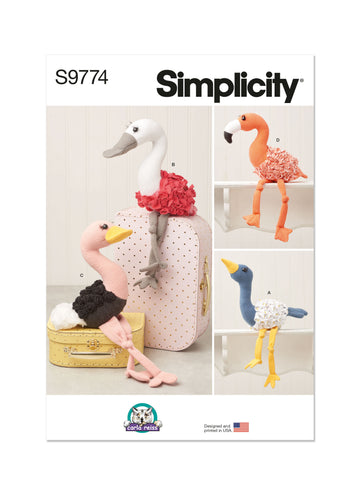 Simplicity Decorative Plush Birds by Carla Reiss Design S9774 - Sewing Pattern