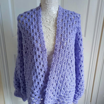 Crochet Lavender Hexagon Cardigan Pattern