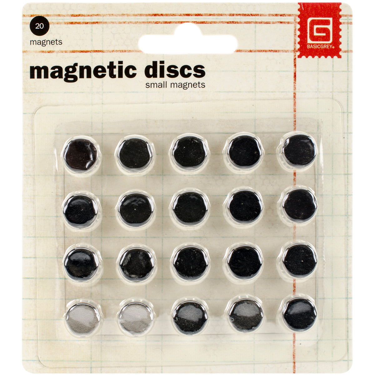 Basic Grey Magnetic Discs .375" 20/Pkg - 1/32" Thick