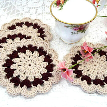 Pattern Crochet Placemat Coaster by Elena Mitchell