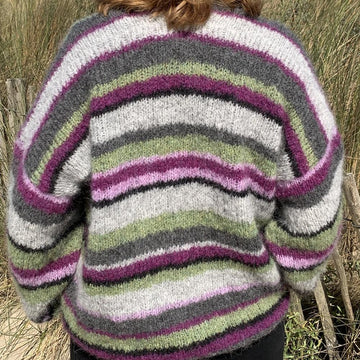 Strickanleitung Bunter Streifen-Cardigan Xenia Größe 36 – 48 Damen