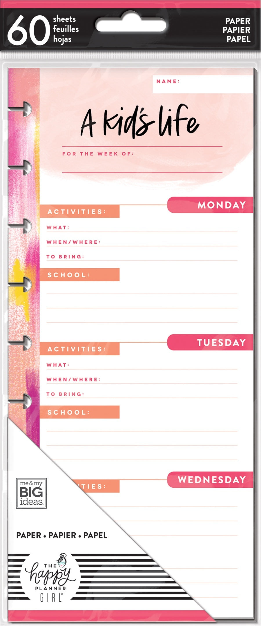 Happy Planner Medium Half Sheet Fill Paper 60/Pkg - Super Mom