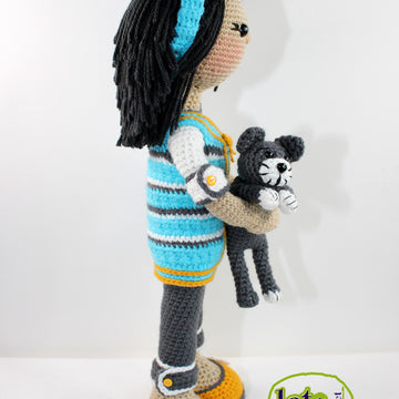 Crochet Doll Pattern, Amigurumi doll pattern, Medium doll, 18"/46cm, Wendy