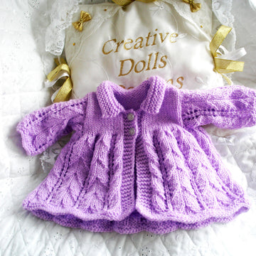 Knitting pattern for Dolls 17-19" matinee coat, dress, bonnet and boots