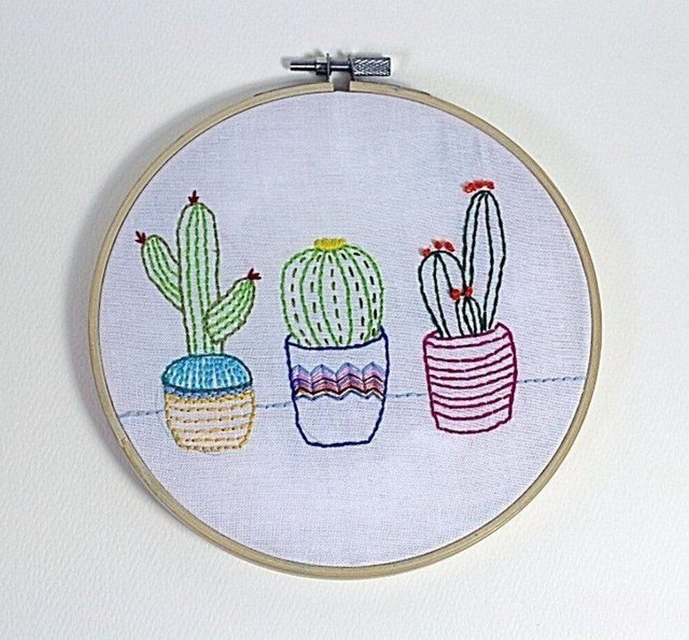 Oz And Belle 3 Cacti Printed Embroidery Kit