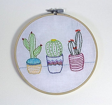 Oz And Belle 3 Cacti Printed Embroidery Kit