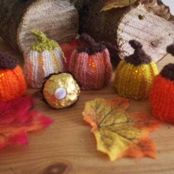 Mini Glow Pumpkins Ferrero or LED tealight cover Autumn Halloween decor