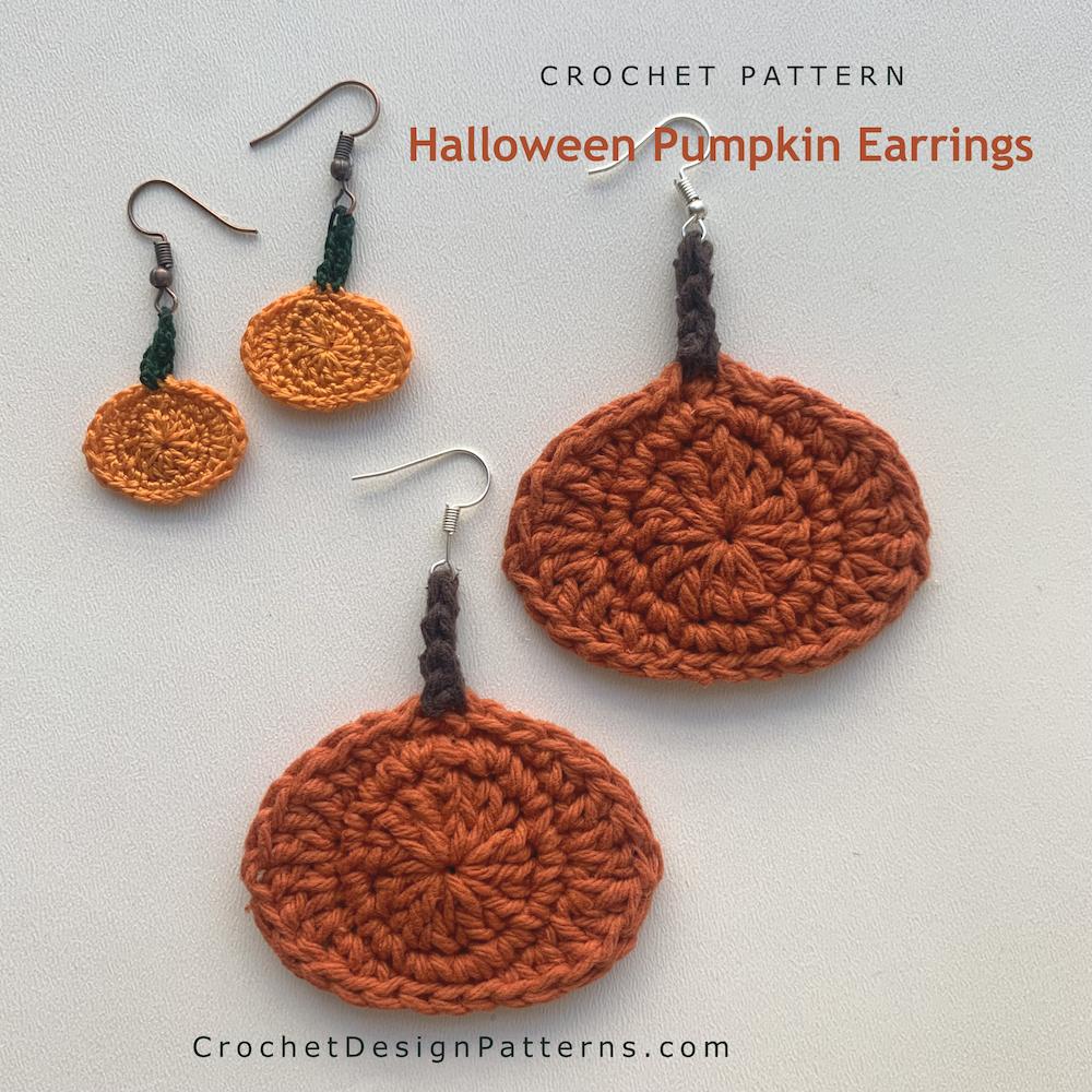 Halloween Pumpkin Earrings Crochet PatternHalloween Pumpkin Earrings Crochet Pattern