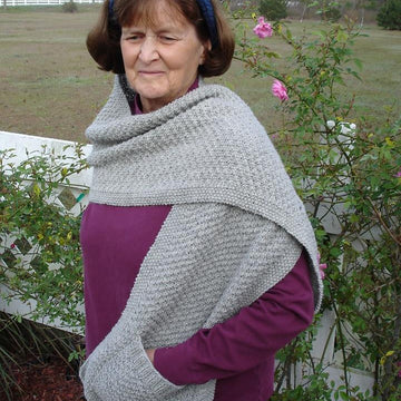 Double Moss Pocket Shawl