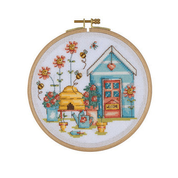 Creative World Of Crafts Bee Happy Cross Stitch Kit - 15.5cm
