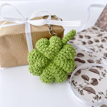 Clover crochet keychain amigurumi pattern Crochet keyring bag charm pattern Crochet car mirror hanging