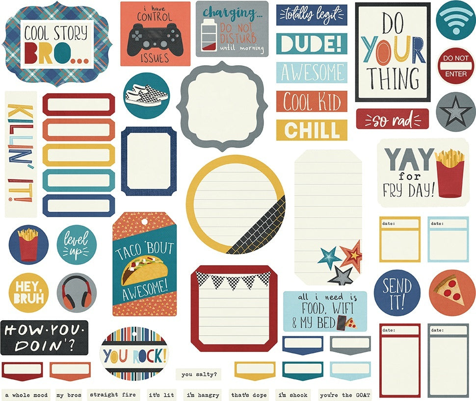 Simple Stories Bro & Co. Bits & Pieces Die-Cuts 57/Pkg - Journal