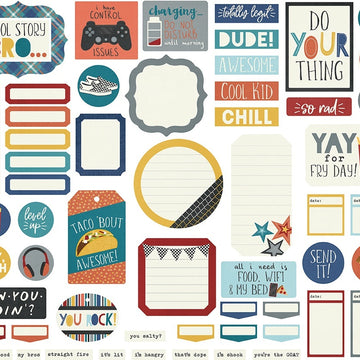 Simple Stories Bro & Co. Bits & Pieces Die-Cuts 57/Pkg - Journal