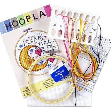 Design Works Moon Cross Stitch Kit - 4in Round
