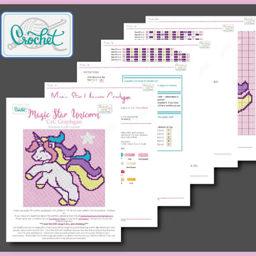 Magic Star Unicorn C2C Graph - Written Pattern
