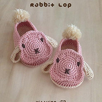 Bunny Rabbit Lop Baby Booties by Kittying Crochet Pattern