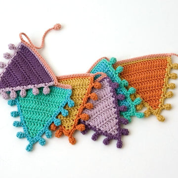 Bunting Flags with Bobble Edging