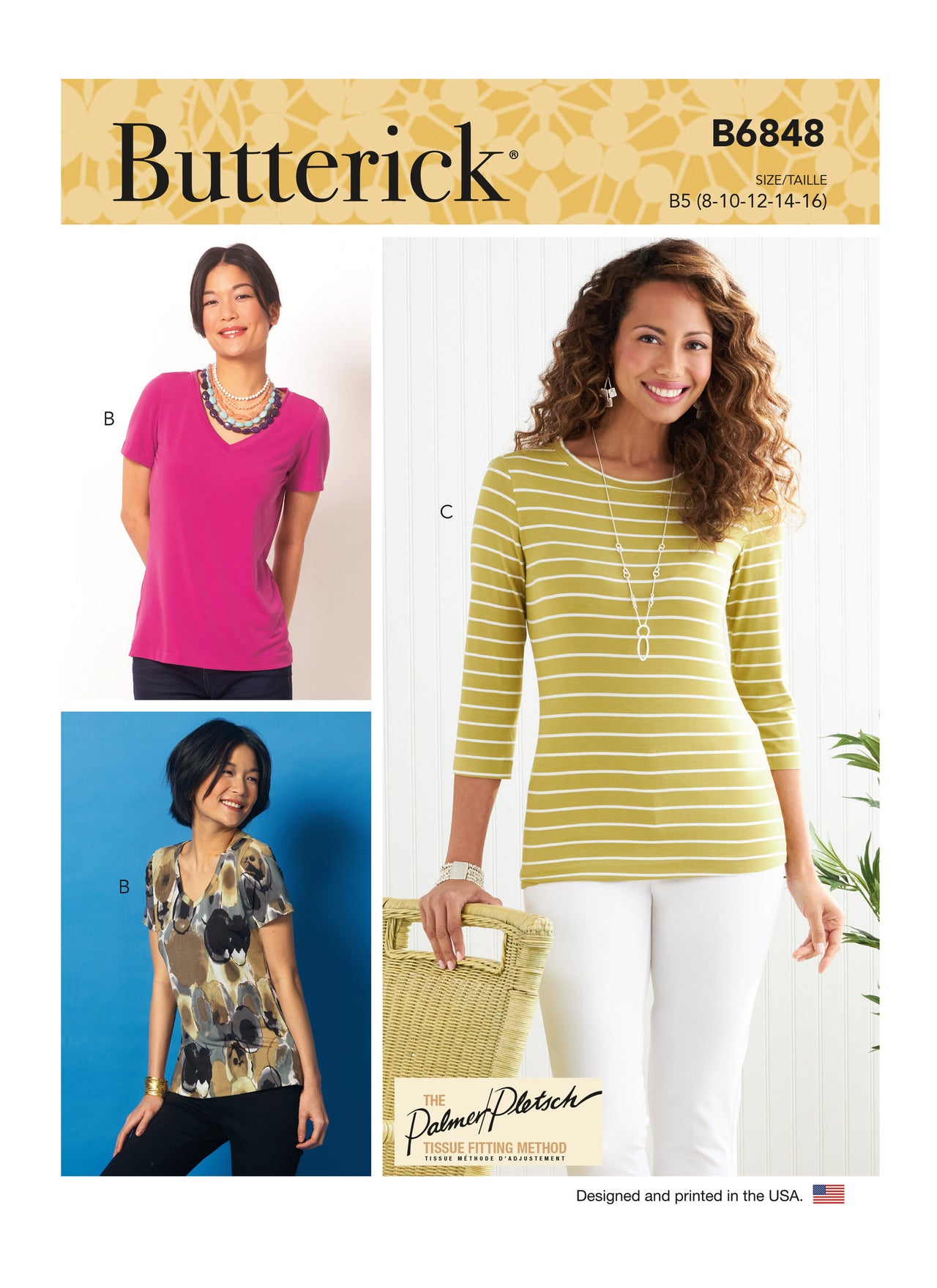 Butterick Misses' T-Shirts & Tank Top B6848 - Sewing Pattern