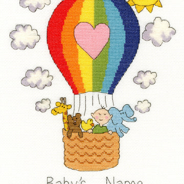 Bothy Threads Balloon Baby Cross Stitch Kit - 23 x 33cm