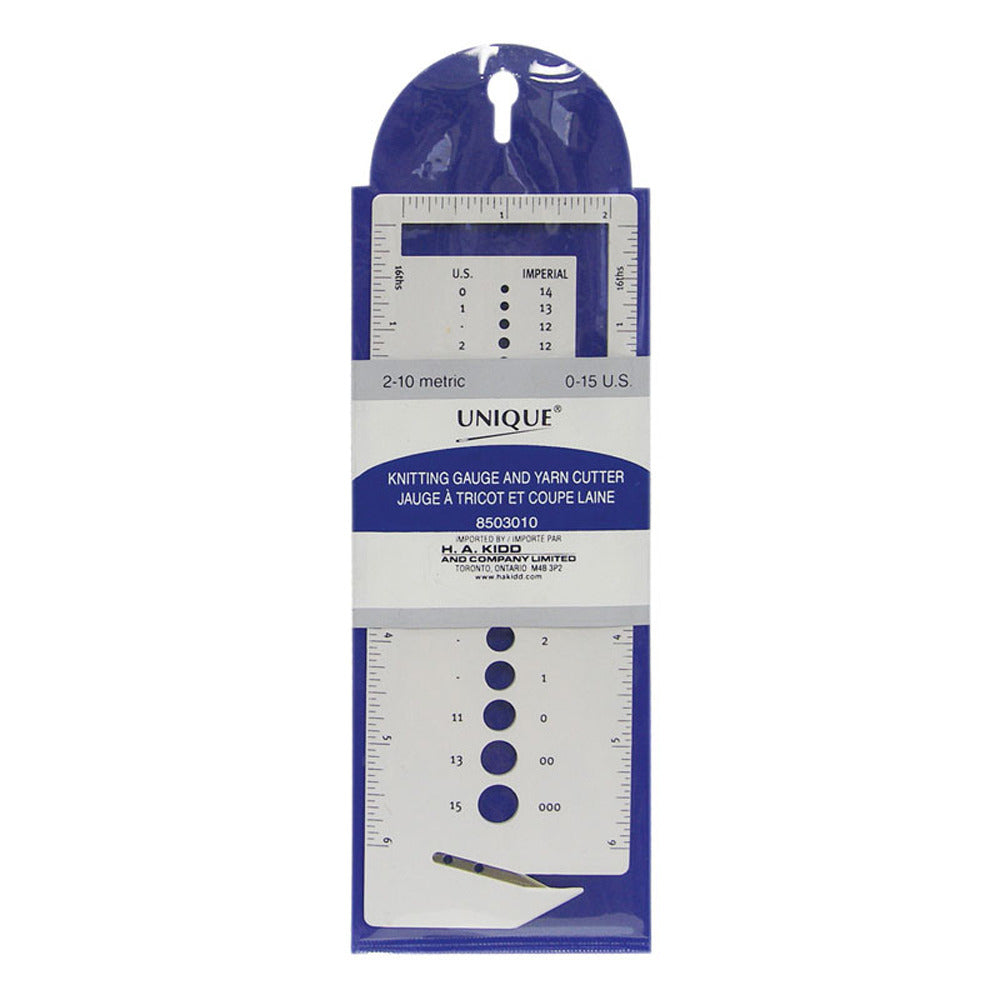 Unique Knitter's Gauge with Yarn Cutter (2.00 - 10.00)