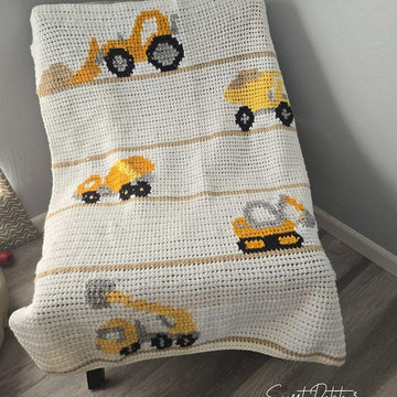 Construction Truck Baby Blanket